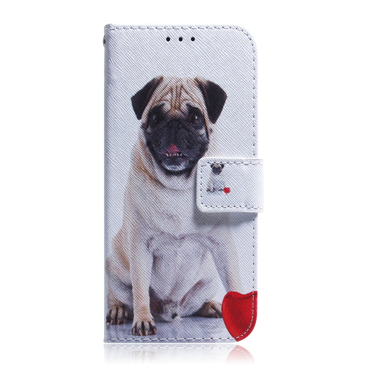 For iPhone 16e Coloured Drawing Flip Leather Phone Case(Pug)