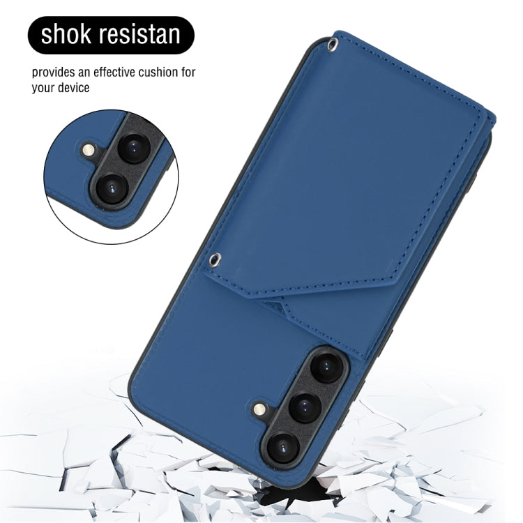 For Samsung Galaxy S24 5G Skin Feel PU + TPU + PC Card Slots Phone Case(Royal Blue)
