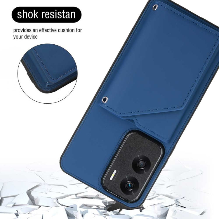 For Honor 90 Lite/X50i Skin Feel PU + TPU + PC Card Slots Phone Case(Royal Blue)