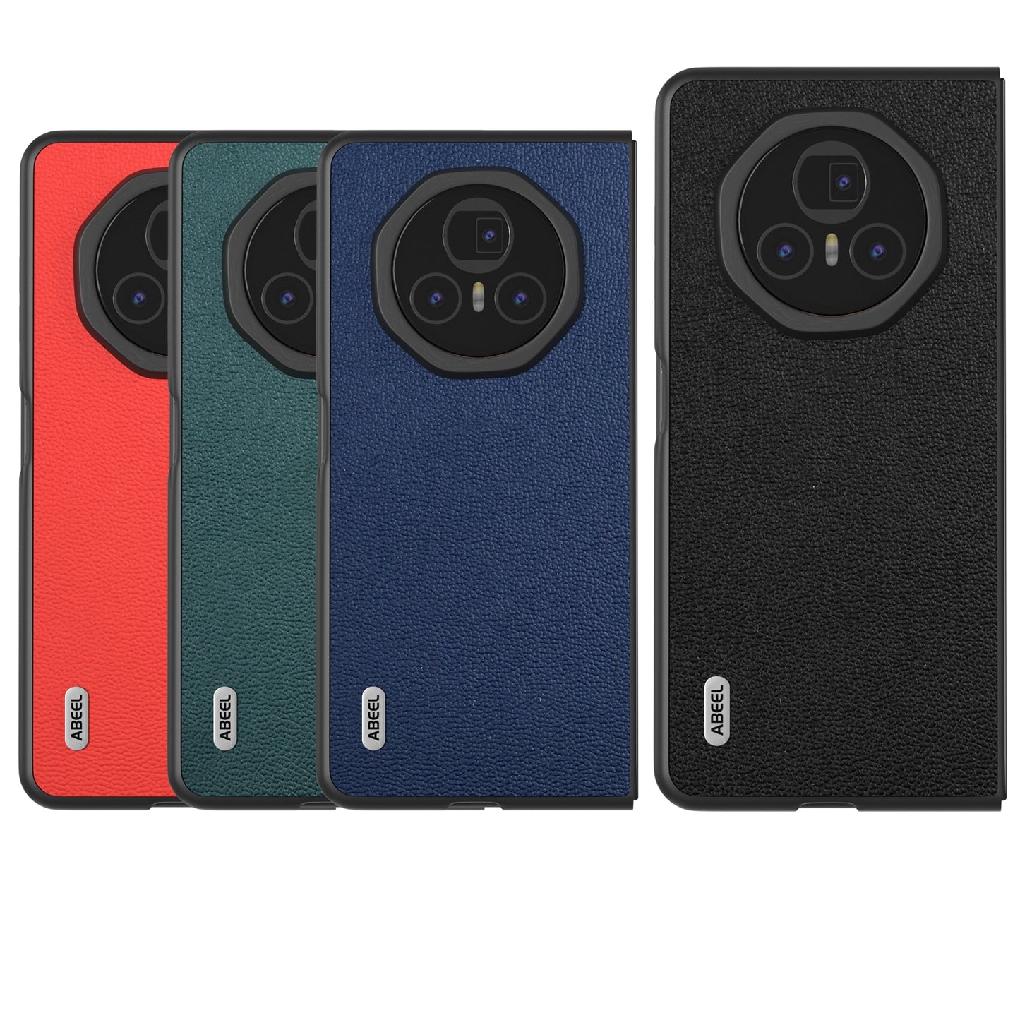 For Honor Magic V3 ABEEL Genuine Leather Luolai Series Phone Case(Black)