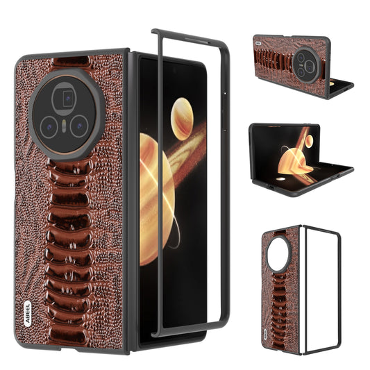 For Honor Magic V3 ABEEL Genuine Leather Weilai Series Phone Case(Coffee)