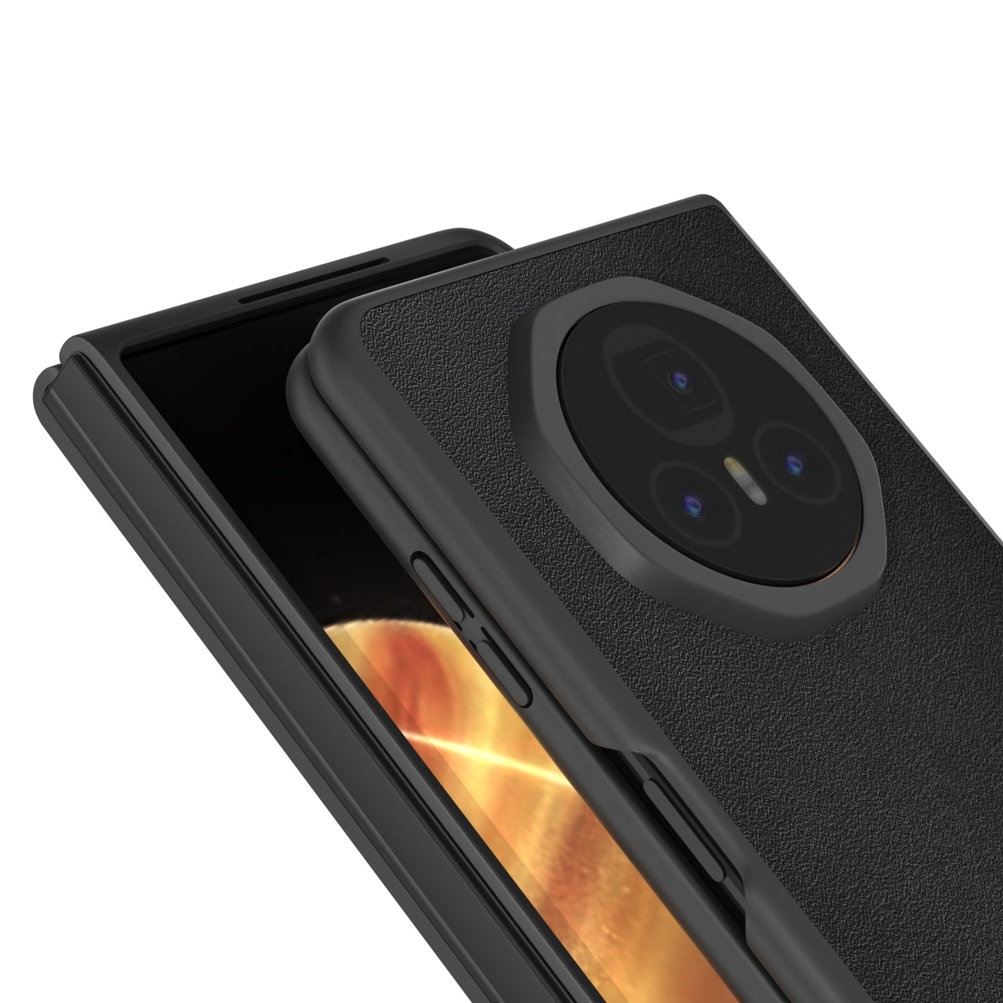 For Honor Magic V3 ABEEL Genuine Leather Xiaoya Series Phone Case(Black)