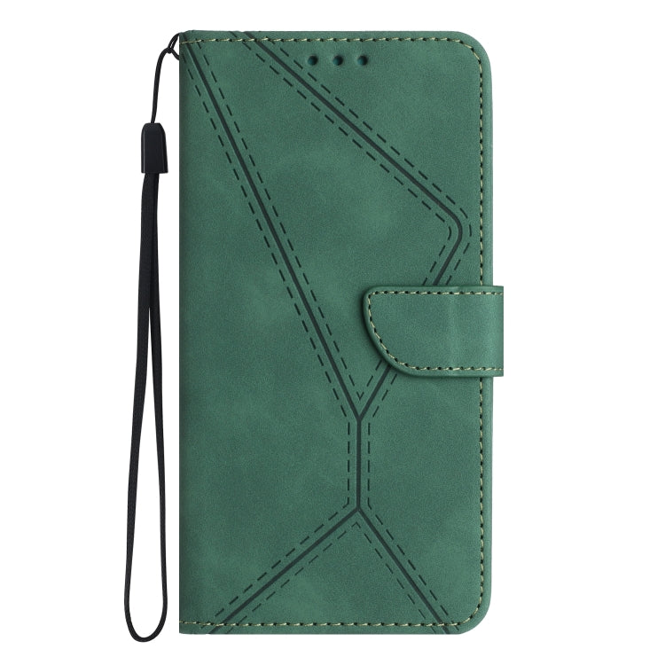 For Honor X9b Stitching Embossed Leather Phone Case(Green)