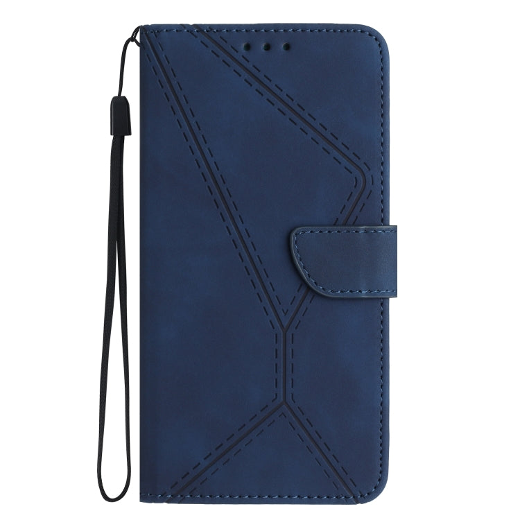 For Honor X9b Stitching Embossed Leather Phone Case(Blue)