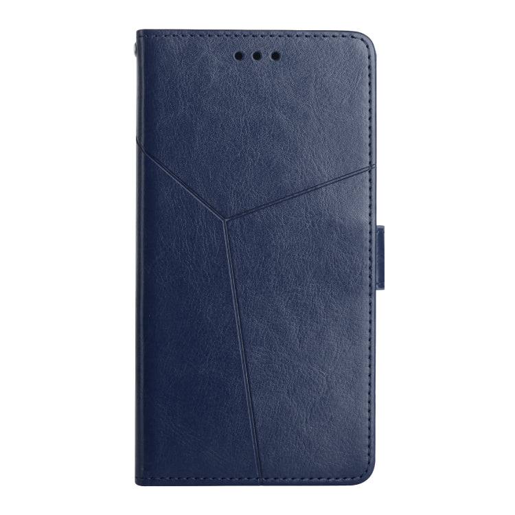 For Honor X9b Y-shaped Pattern Flip Leather Phone Case(Blue)