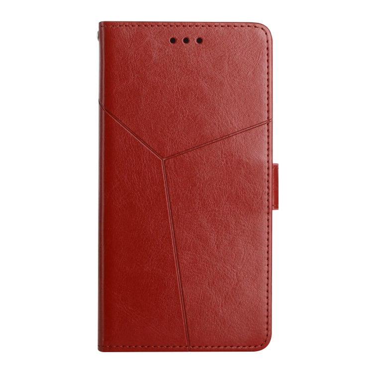 For Honor X9b Y-shaped Pattern Flip Leather Phone Case(Brown)