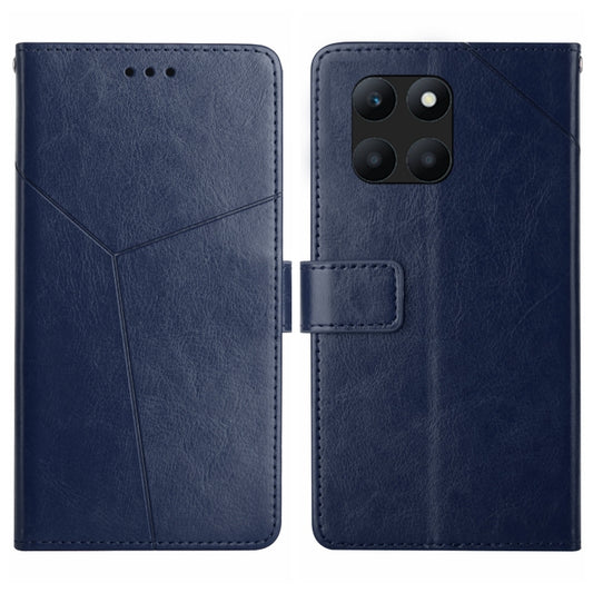 For Honor X8b Y-shaped Pattern Flip Leather Phone Case(Blue)