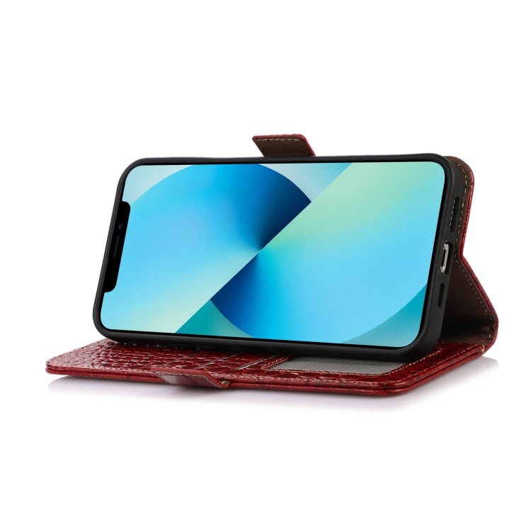 For Honor 100 Crocodile Top Layer Cowhide Leather Phone Case(Red)