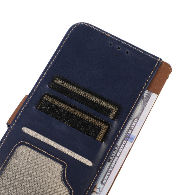 For Honor 100 Crazy Horse Top Layer Cowhide Leather Phone Case(Blue)