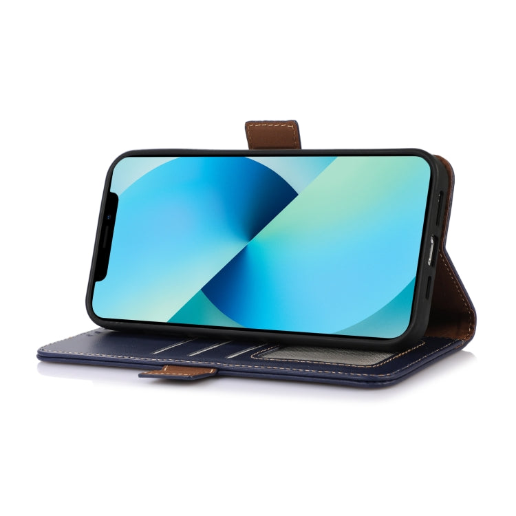For Honor 100 Crazy Horse Top Layer Cowhide Leather Phone Case(Blue)