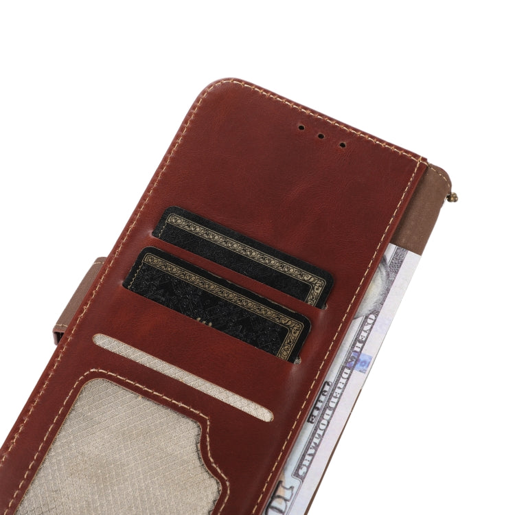 For Honor 100 Crazy Horse Top Layer Cowhide Leather Phone Case(Brown)