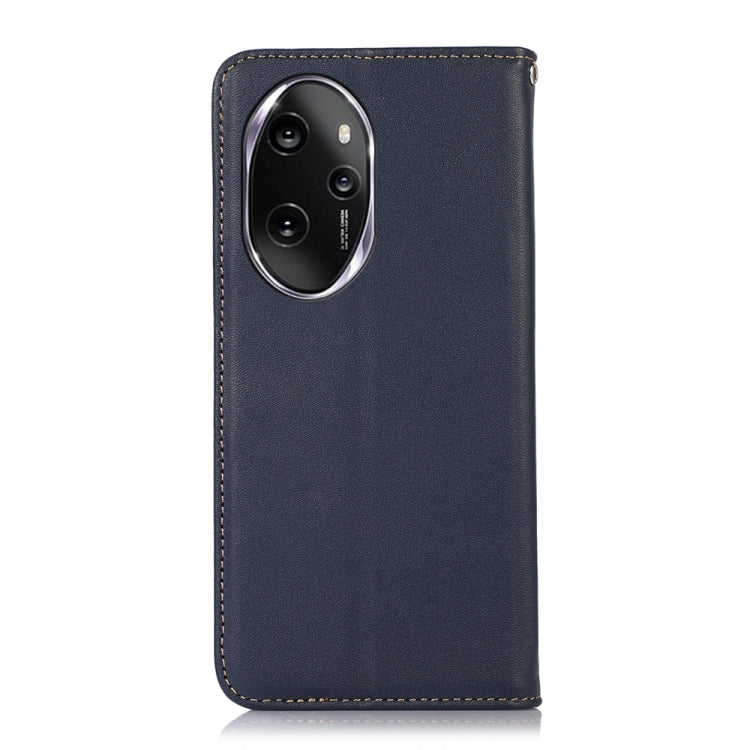 For Honor 100 Pro KHAZNEH Nappa Top Layer Cowhide Leather Phone Case(Blue)