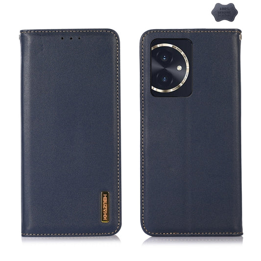 For Honor 100 KHAZNEH Nappa Top Layer Cowhide Leather Phone Case(Blue)