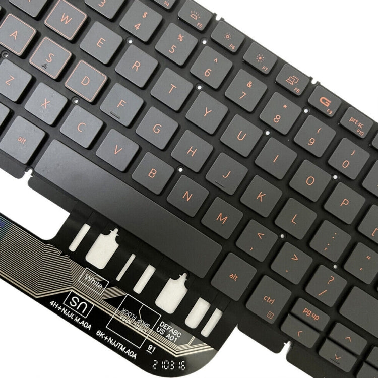 For Dell Inspiron G15 5510 5511 5515 5520 US Version Orange Backlight Laptop Keyboard(Black)
