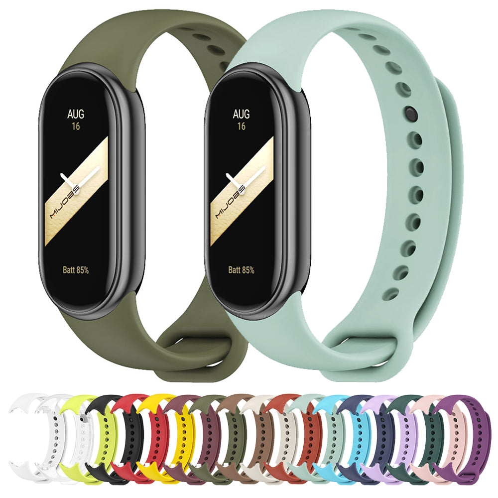For Xiaomi Mi Band 8 Mijobs Solid Color Silicone Watch Band(Black)