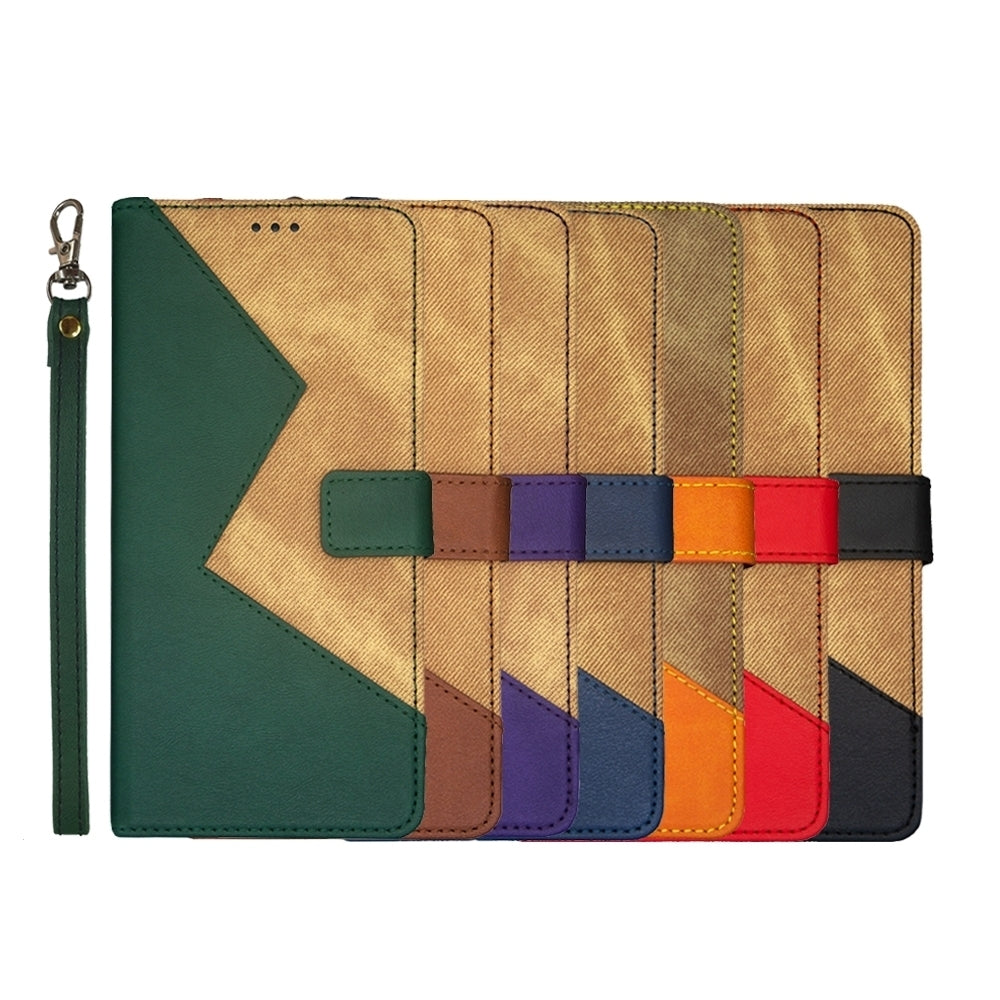 For vivo V50 5G Global idewei Two-color Splicing Leather Phone Case(Green)