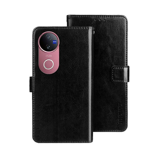For vivo V50 5G Global idewei Crazy Horse Texture Leather Phone Case(Black)