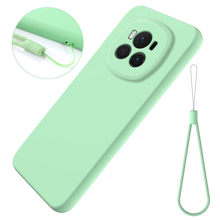 For Honor Magic6 Pure Color Liquid Silicone Shockproof Phone Case(Green)
