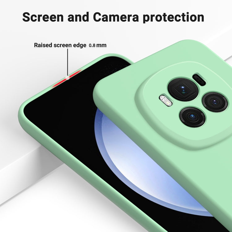 For Honor Magic6 Pure Color Liquid Silicone Shockproof Phone Case(Green)