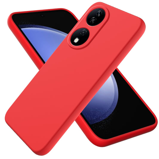 For Honor 90 Smart Pure Color Liquid Silicone Shockproof Phone Case(Red)