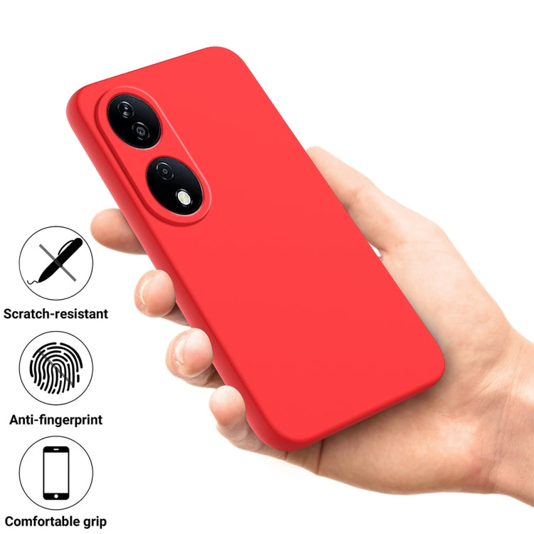 For Honor 90 Smart Pure Color Liquid Silicone Shockproof Phone Case(Red)