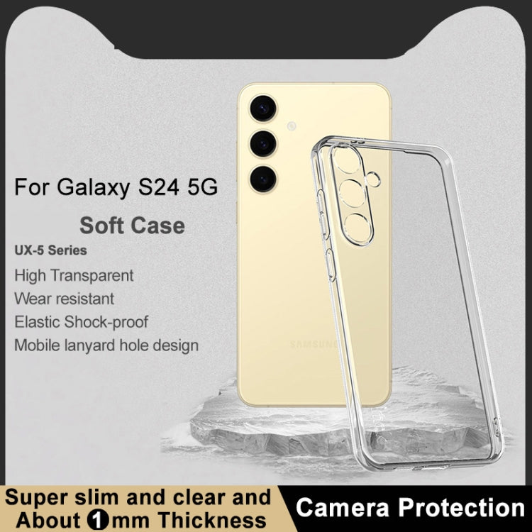 For Samsung Galaxy S24 5G imak UX-5 Series Transparent Shockproof TPU Protective Case(Transparent)