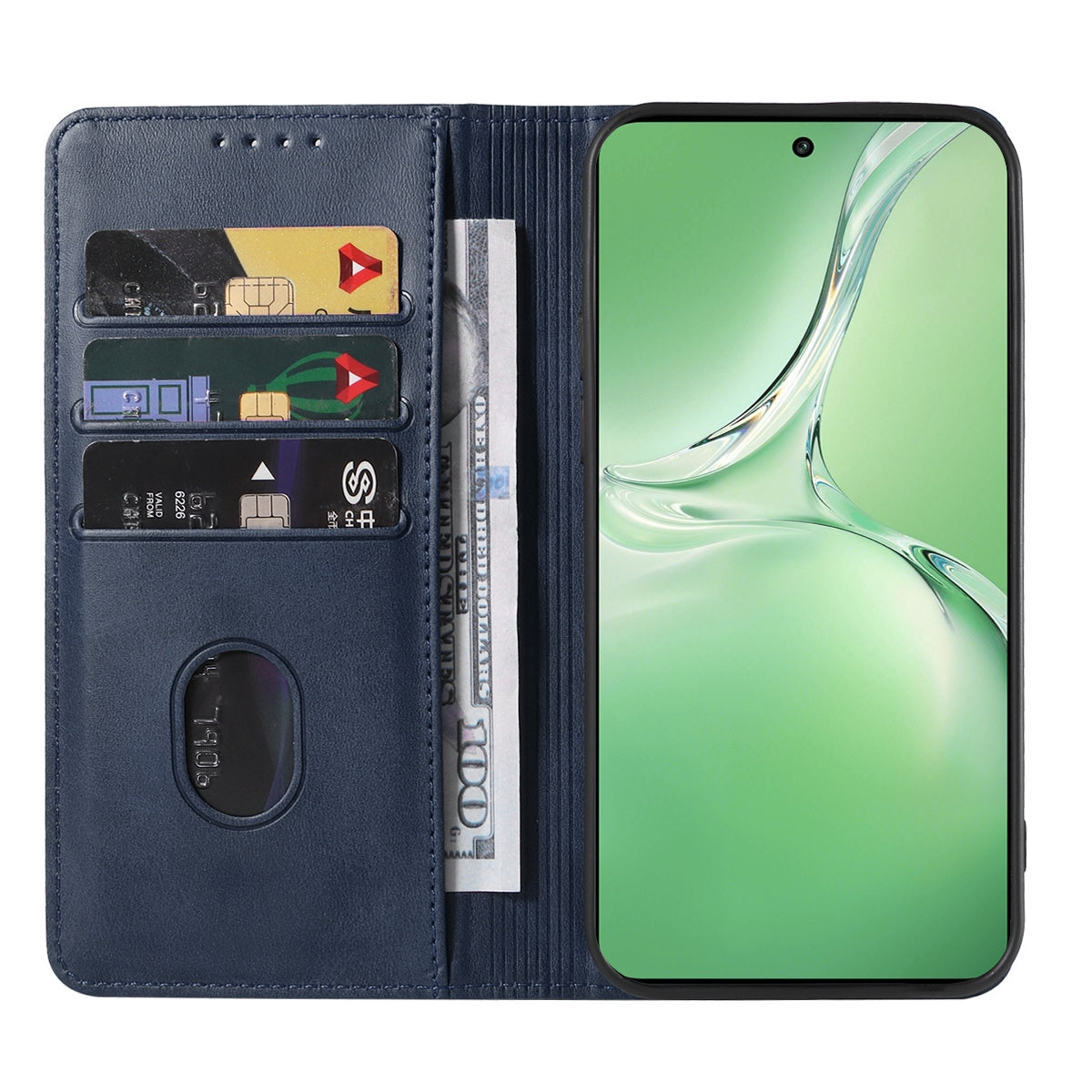 For OPPO K12 Magnetic Closure Leather Phone Case(Blue)