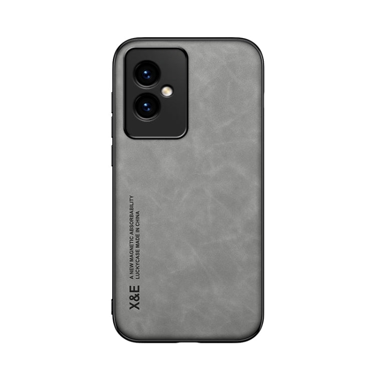 For Honor 100 Skin Feel Magnetic Leather Back Phone Case(Light Grey)