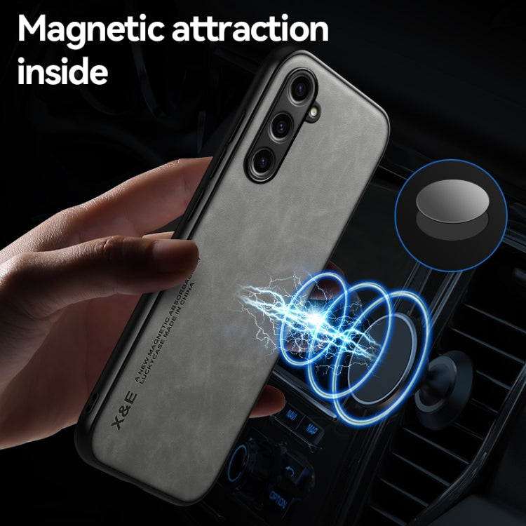 For Samsung Galaxy S24 5G Skin Feel Magnetic Leather Back Phone Case(Blue)