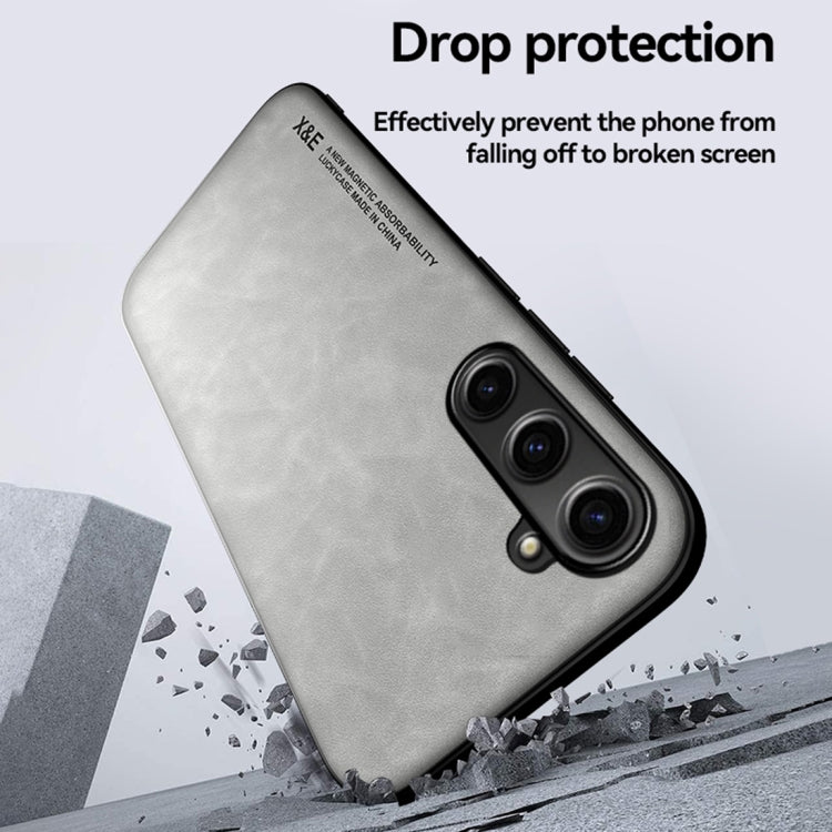 For Samsung Galaxy S24 5G Skin Feel Magnetic Leather Back Phone Case(Blue)