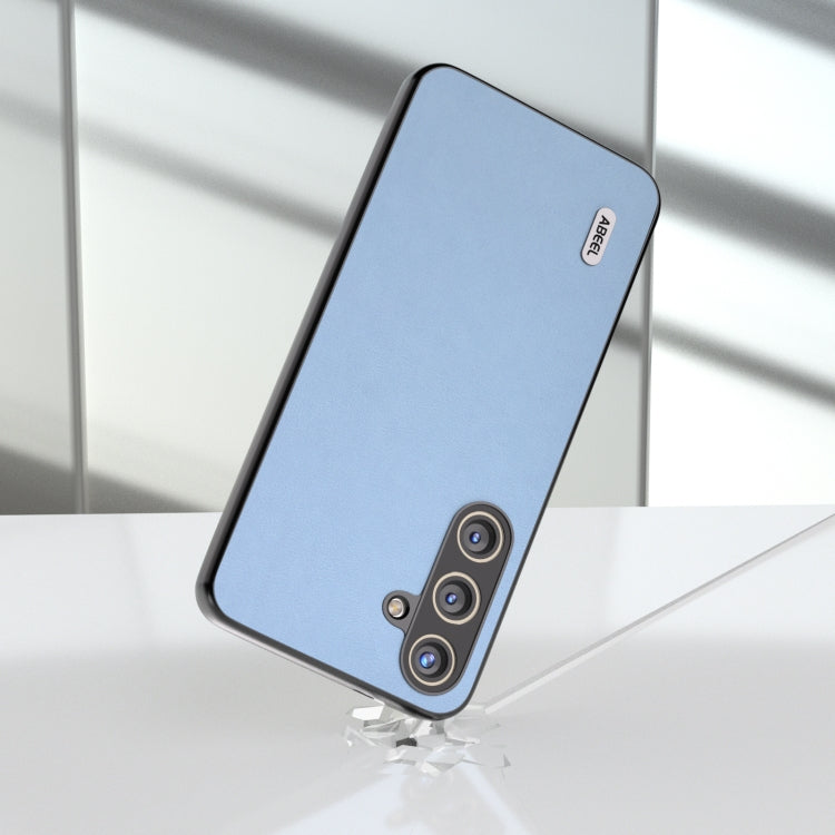 For Samsung Galaxy S24 5G ABEEL Arashi Texture PU Phone Case(Curtain Blue)