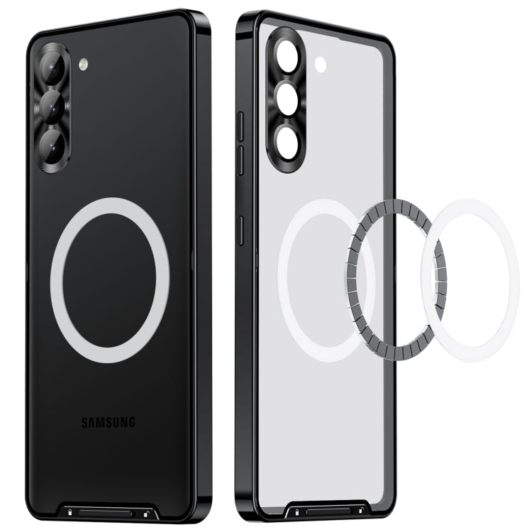 For Samsung Galaxy S24 5G MagSafe Magnetic Frosted Metal Phone Case(Black)
