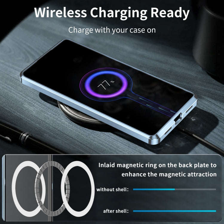 For Samsung Galaxy S24 5G MagSafe Magnetic Frosted Metal Phone Case(Blue)