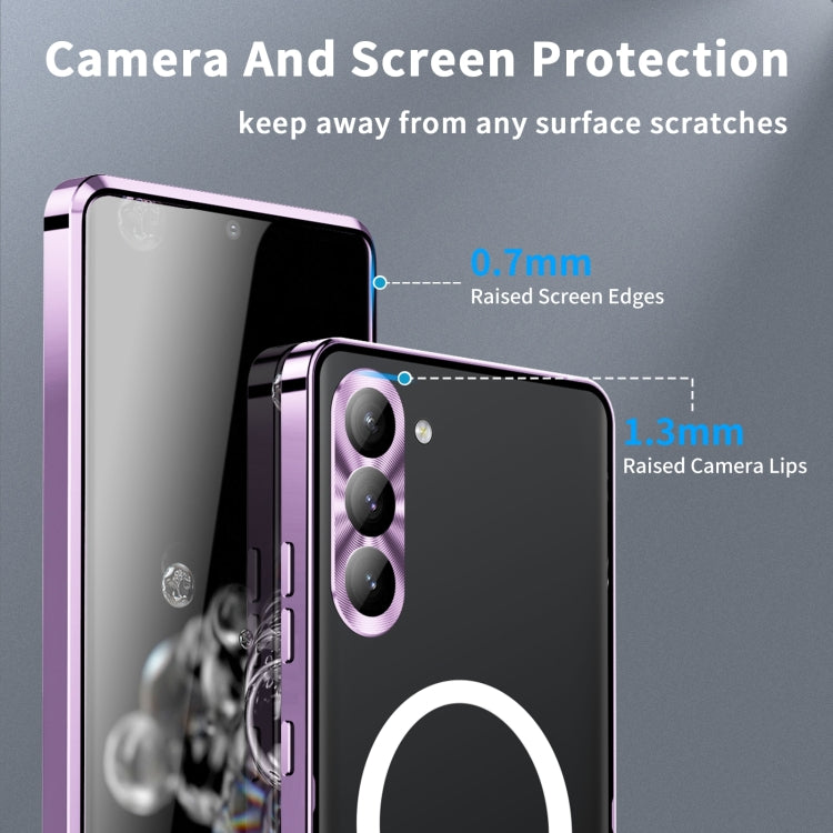 For Samsung Galaxy S24 5G MagSafe Magnetic Frosted Metal Phone Case(Purple)
