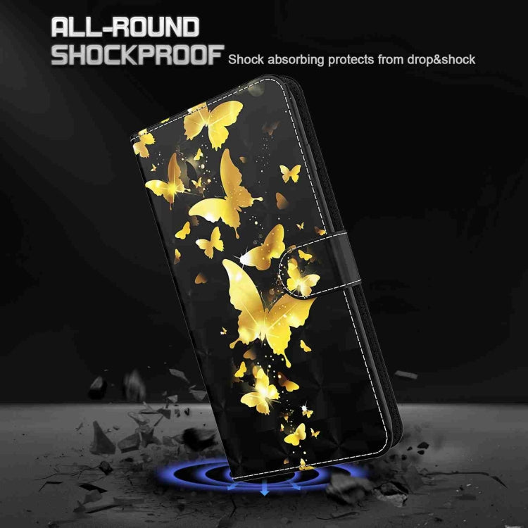 For Samsung Galaxy S24 5G 3D Painting Pattern Flip Leather Phone Case(Gold Butterfly)