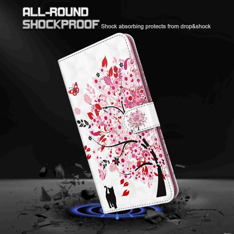 For Samsung Galaxy S24 5G 3D Painting Pattern Flip Leather Phone Case(Cat Under The Tree)
