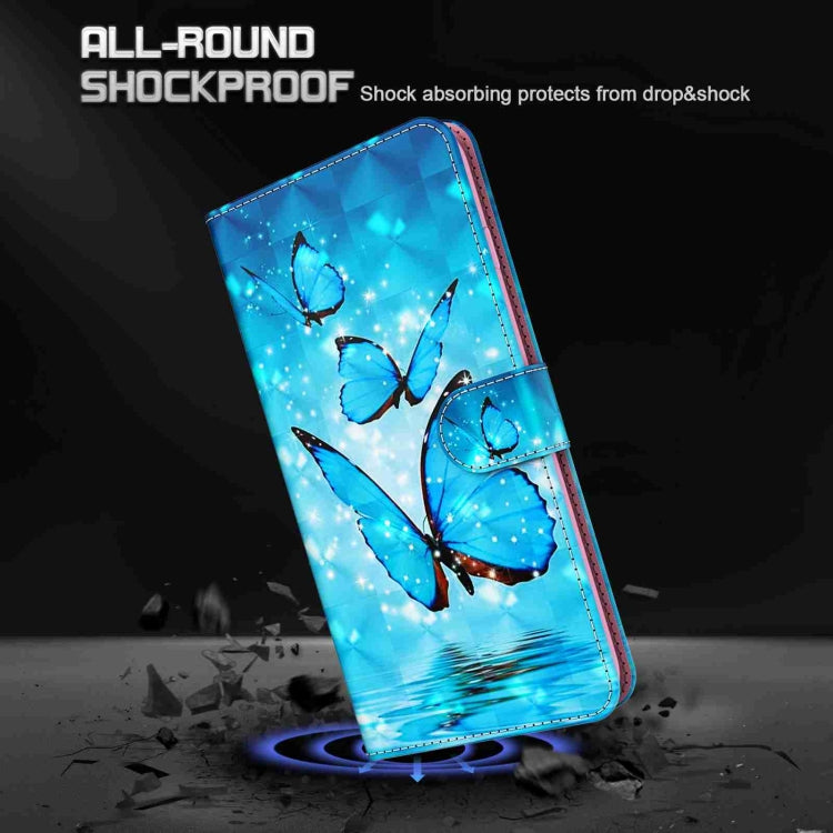 For Samsung Galaxy S24 5G 3D Painting Pattern Flip Leather Phone Case(Three Butterflies)