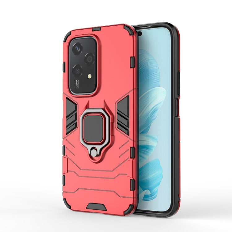For Honor 200 Lite Global PC + TPU Shockproof Protective Phone Case with Magnetic Ring Holder(Red)