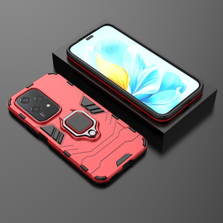 For Honor 200 Lite Global PC + TPU Shockproof Protective Phone Case with Magnetic Ring Holder(Red)