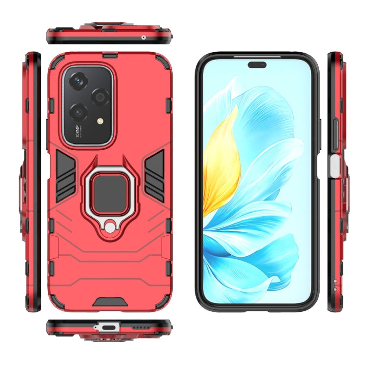 For Honor 200 Lite Global PC + TPU Shockproof Protective Phone Case with Magnetic Ring Holder(Red)