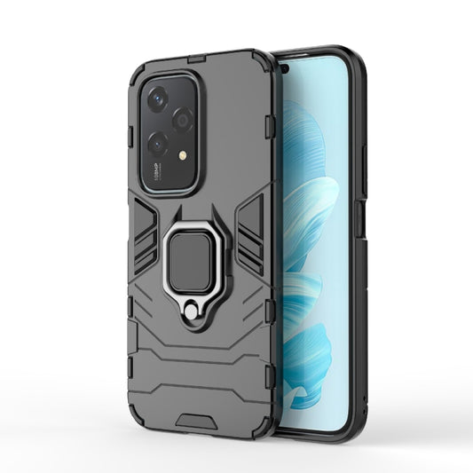 For Honor 200 Lite Global PC + TPU Shockproof Protective Phone Case with Magnetic Ring Holder(Black)