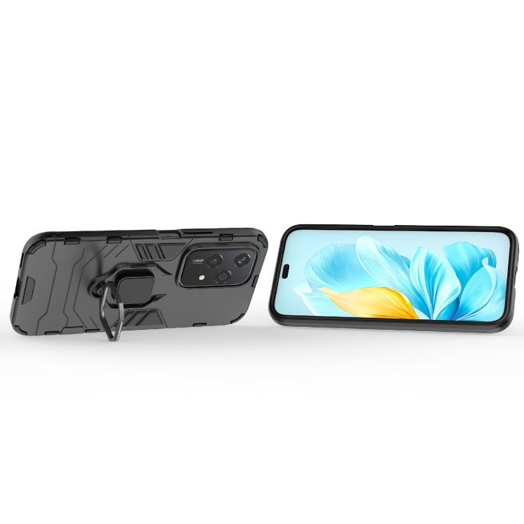 For Honor 200 Lite Global PC + TPU Shockproof Protective Phone Case with Magnetic Ring Holder(Black)