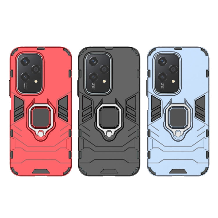 For Honor 200 Lite Global PC + TPU Shockproof Protective Phone Case with Magnetic Ring Holder(Black)