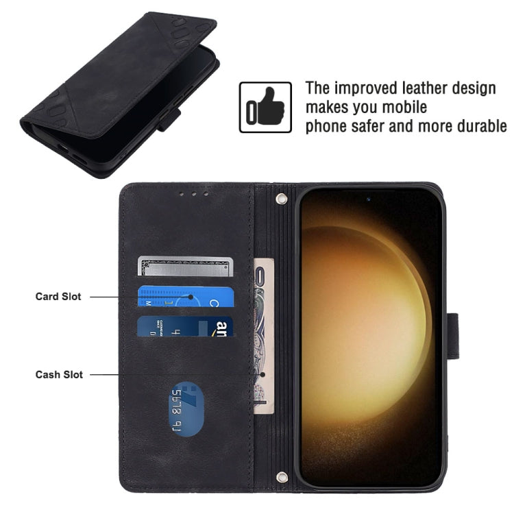 For Samsung Galaxy S24 5G Skin-feel Embossed Leather Phone Case(Black)