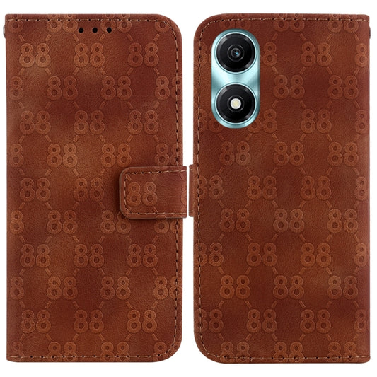 For Honor X5 Plus / Play 40C Double 8-shaped Embossed Leather Phone Case(Brown)