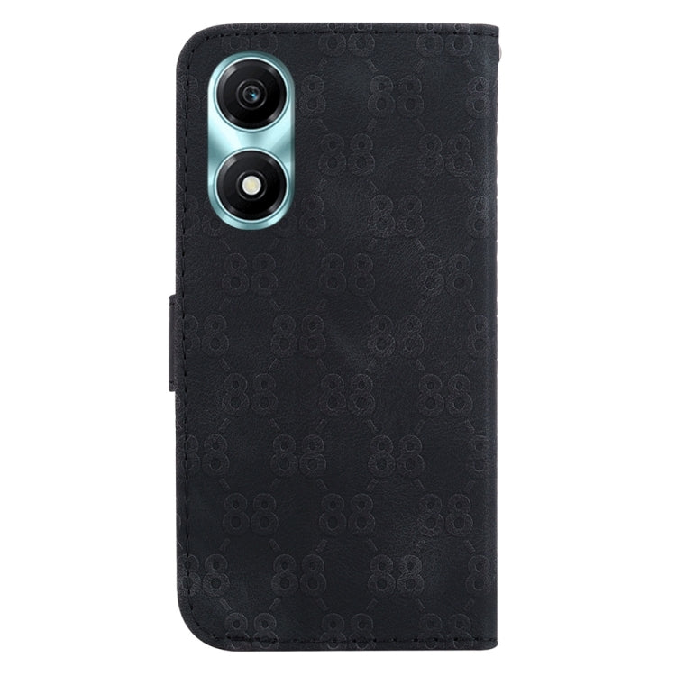 For Honor X5 Plus / Play 40C Double 8-shaped Embossed Leather Phone Case(Black)