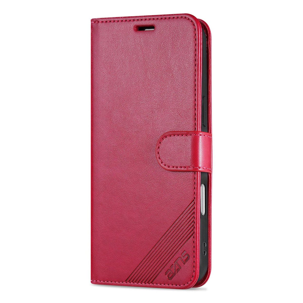 Compatible with iPhone 18 Pro Max AZNS Sheepskin Texture Flip Leather Phone Case - Red