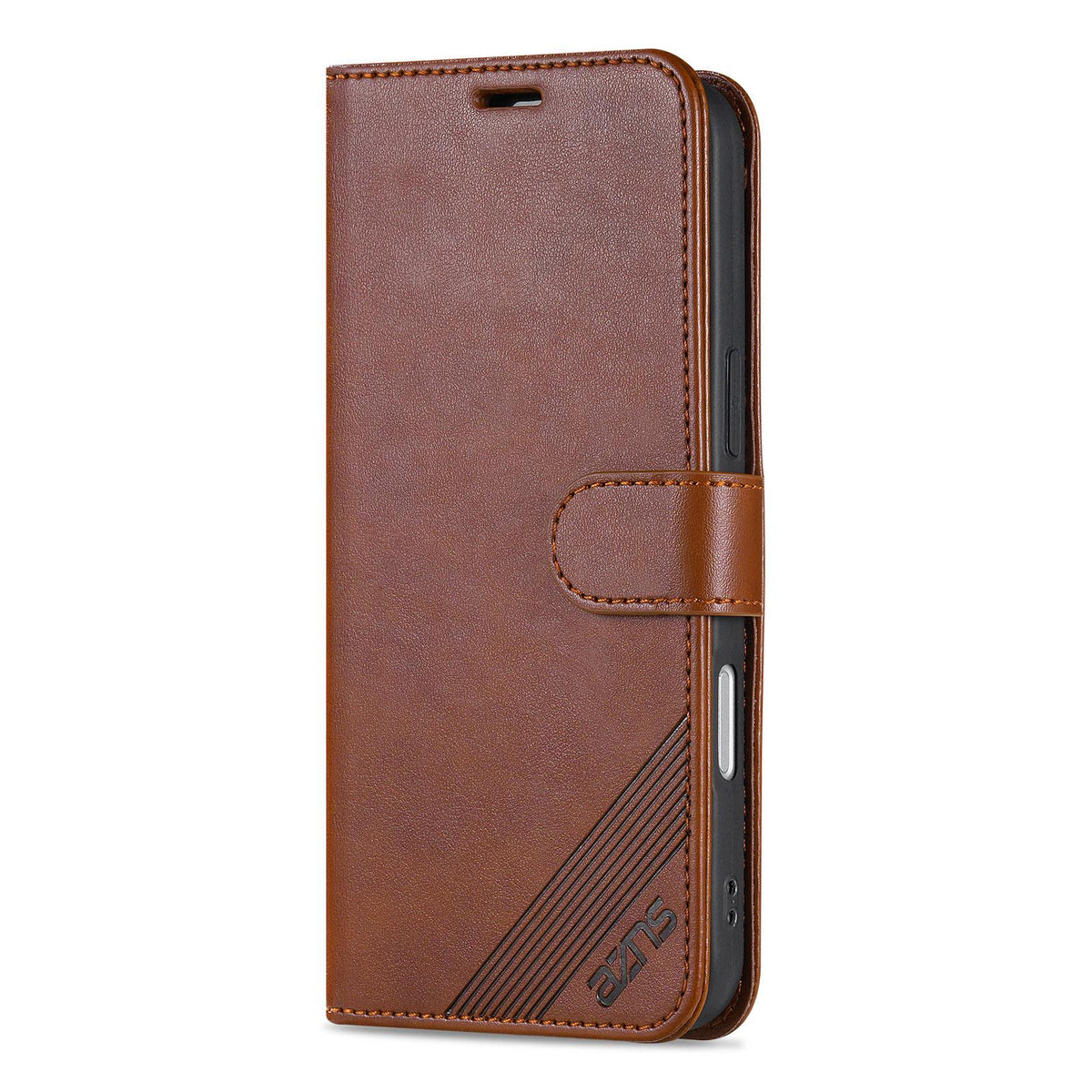 Compatible with iPhone 18 Pro Max AZNS Sheepskin Texture Flip Leather Phone Case - Brown