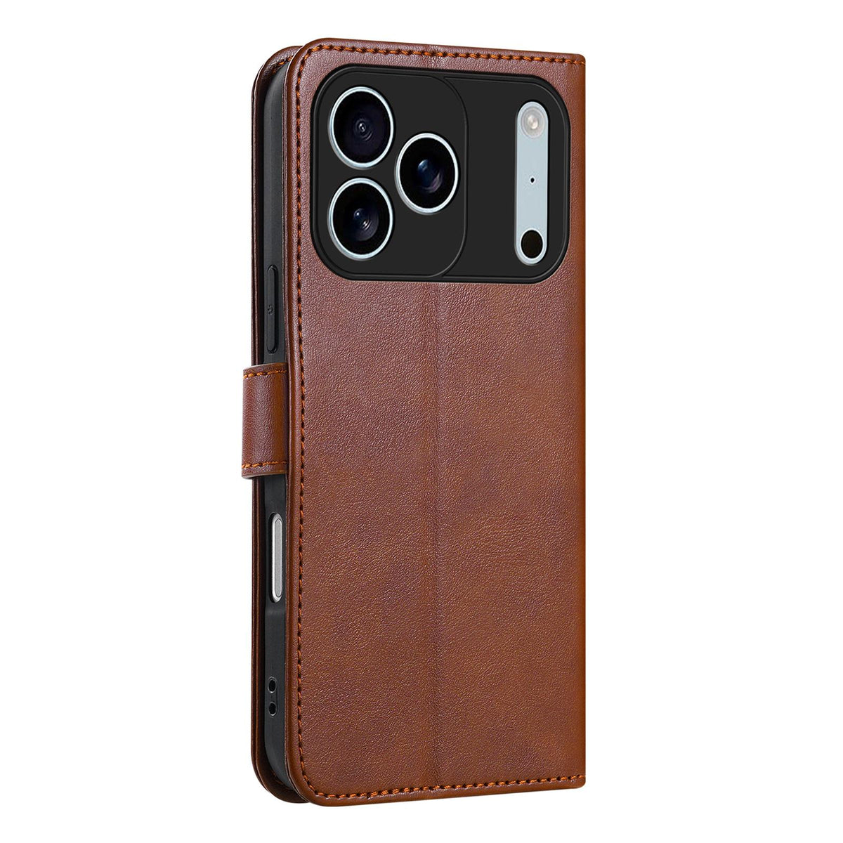 Compatible with iPhone 18 Pro Max AZNS Sheepskin Texture Flip Leather Phone Case - Brown