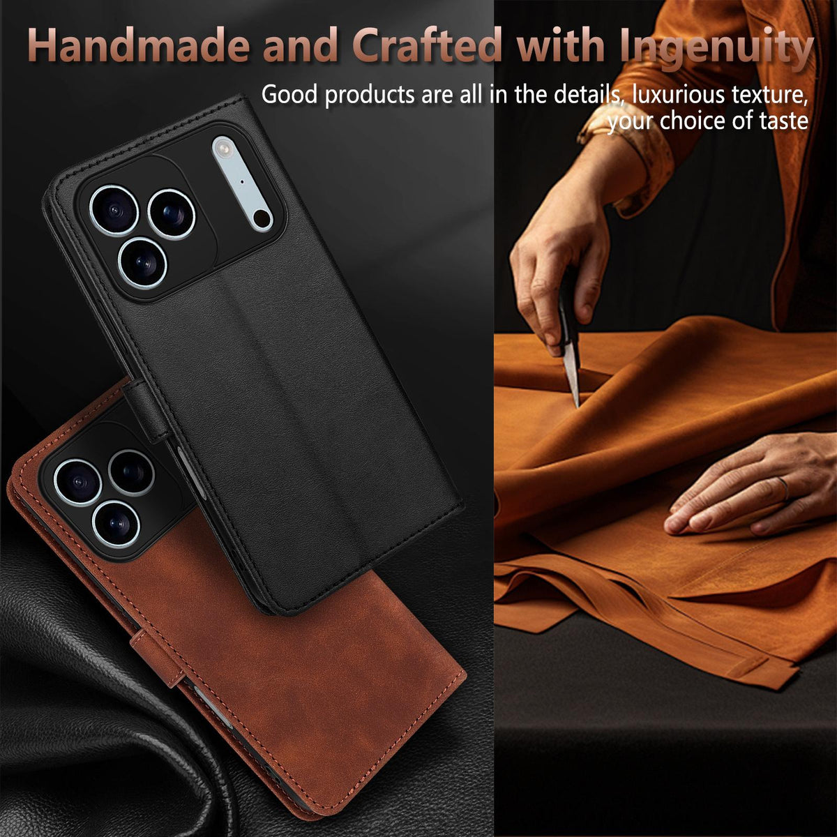 Compatible with iPhone 18 Pro Max AZNS Skin Feel Calf Texture Flip Leather Phone Case - Red